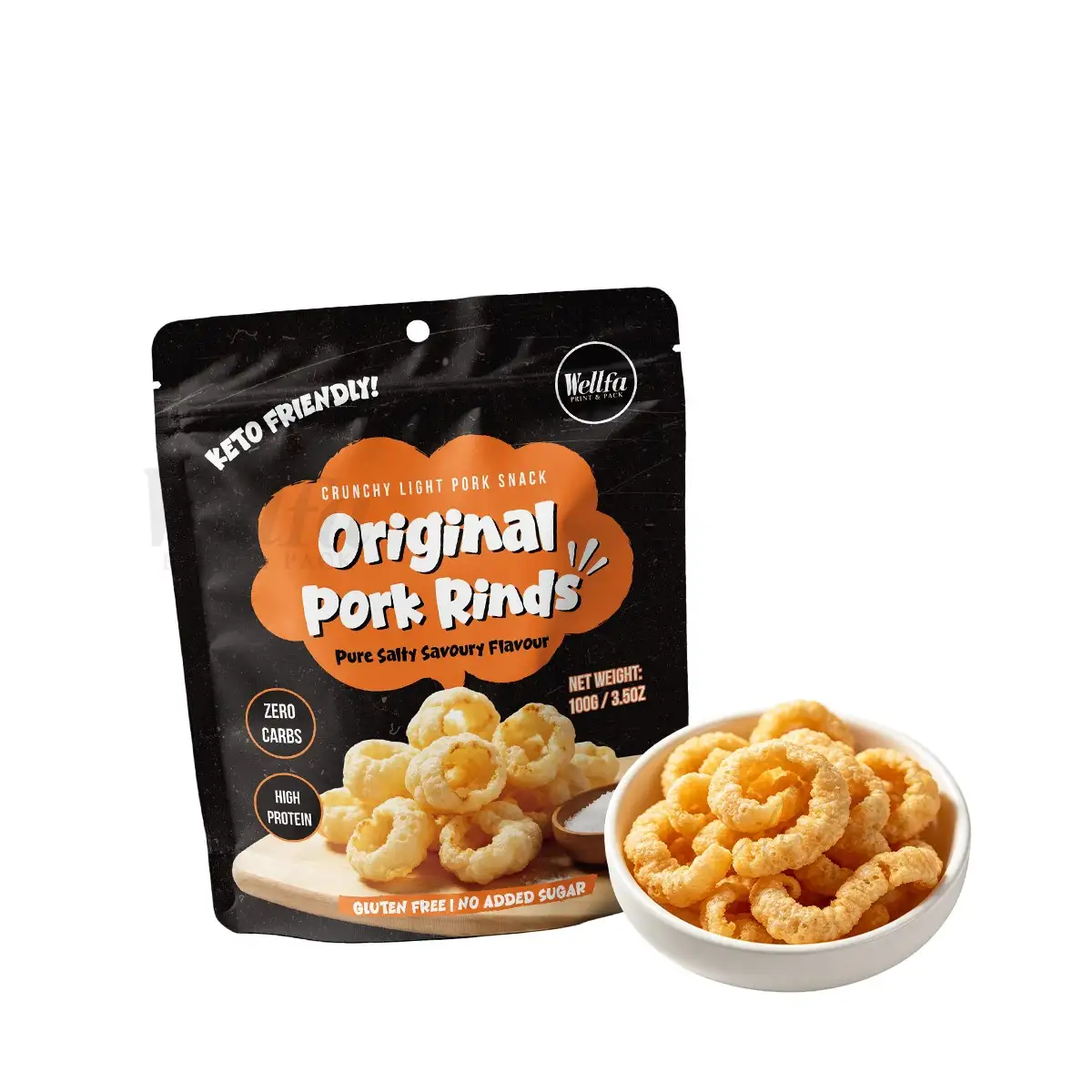 Pork Rinds Snacks Stand up Pouch Doypack
