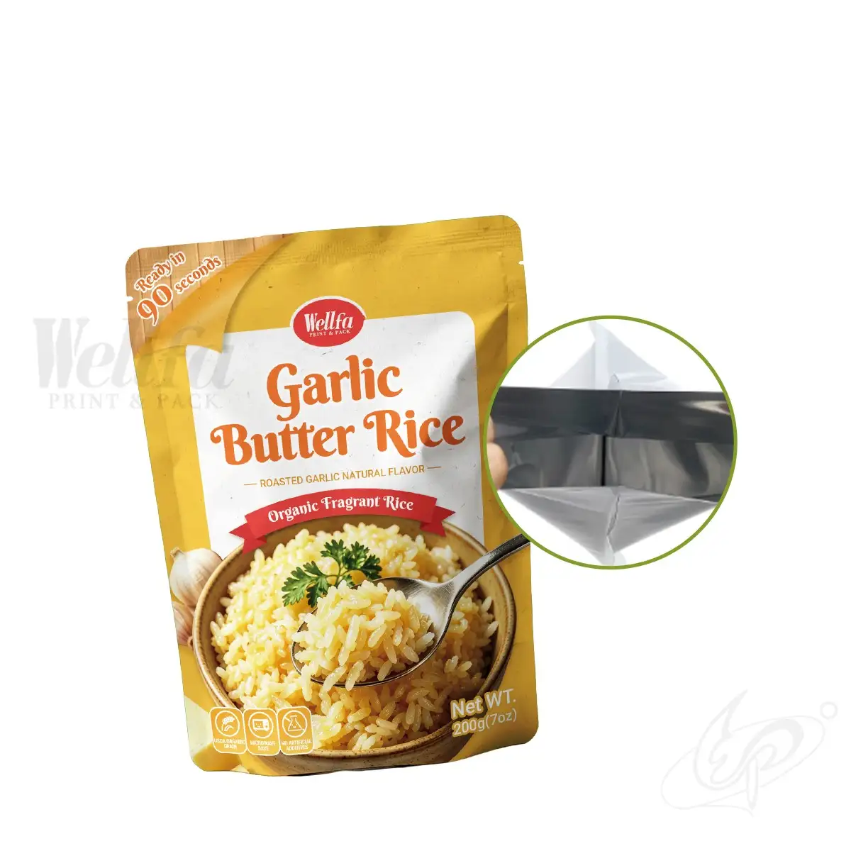 Garlic Butter Rice Retort Packaging High Temperature