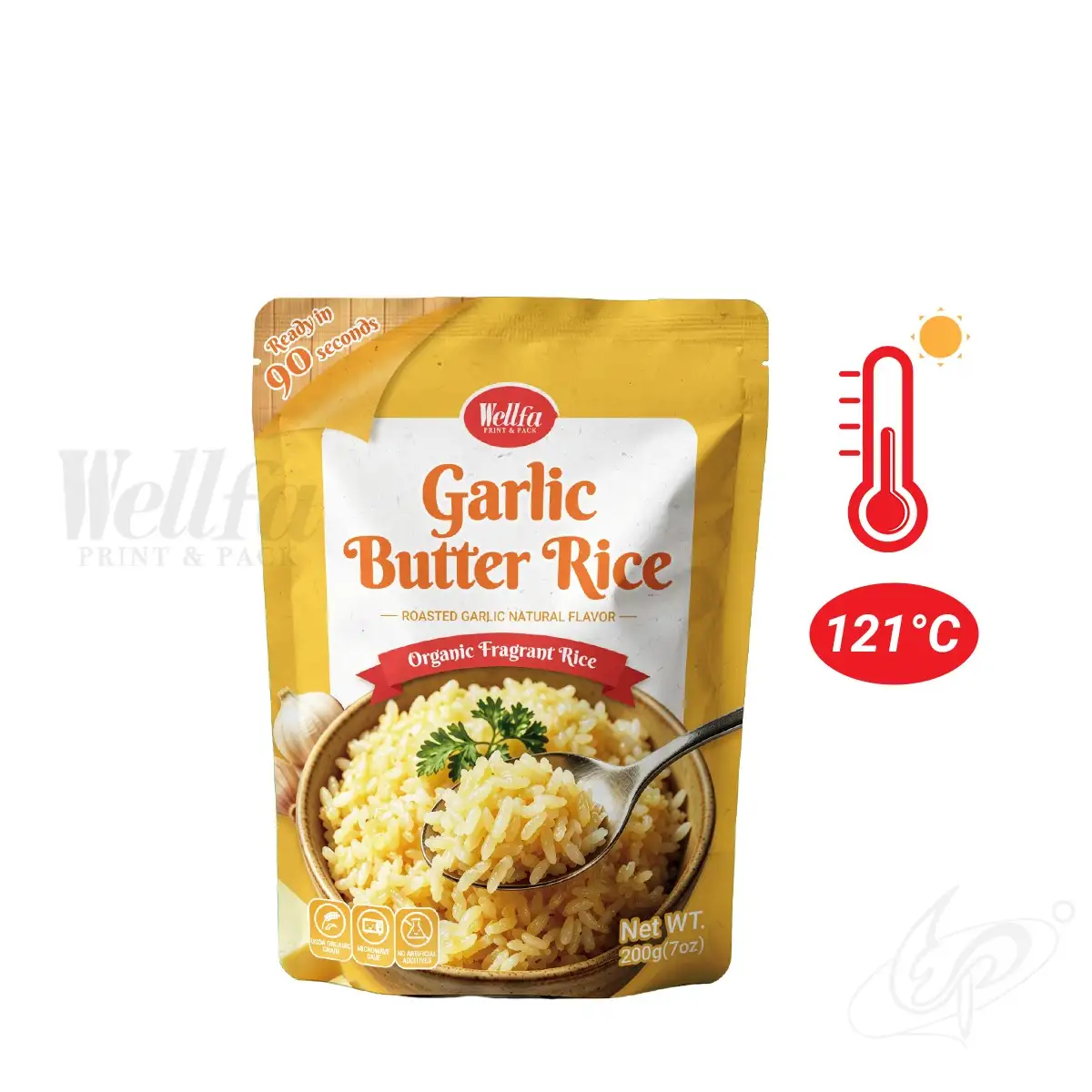 Garlic Butter Rice Retort Packaging High Temperature