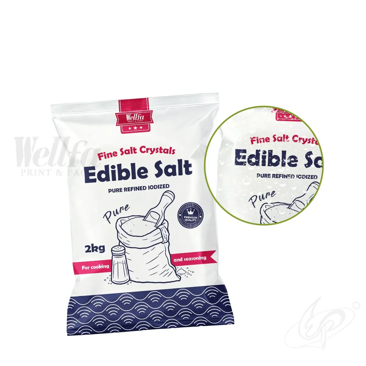 Edible Salt Packaging Film Sachet Pouch White PE