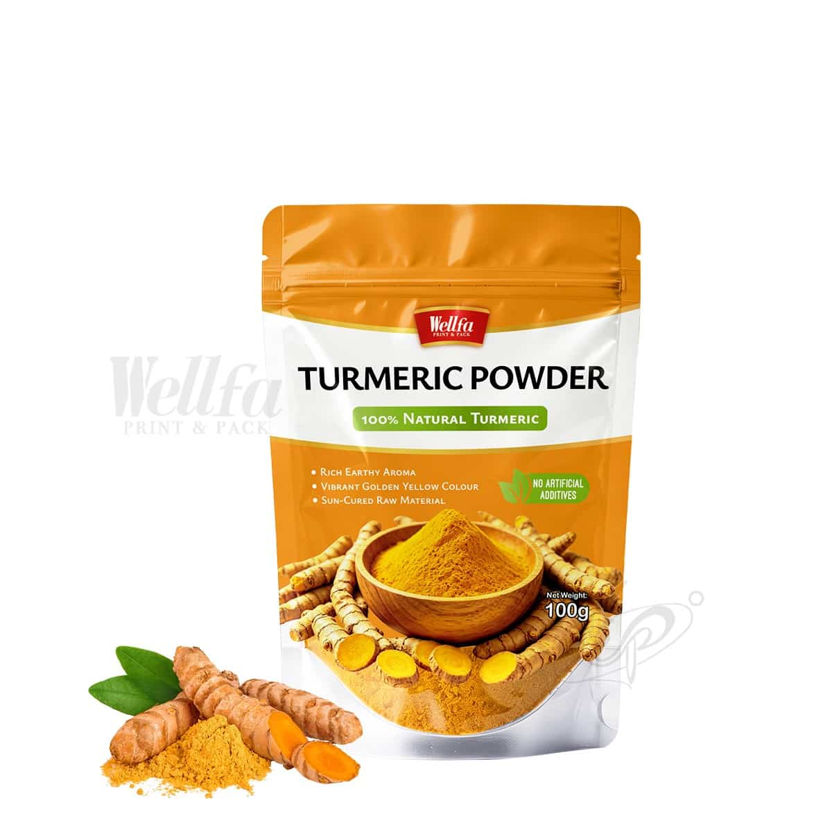 Turmeric Powder Packaging Stand up Pouch Doypack