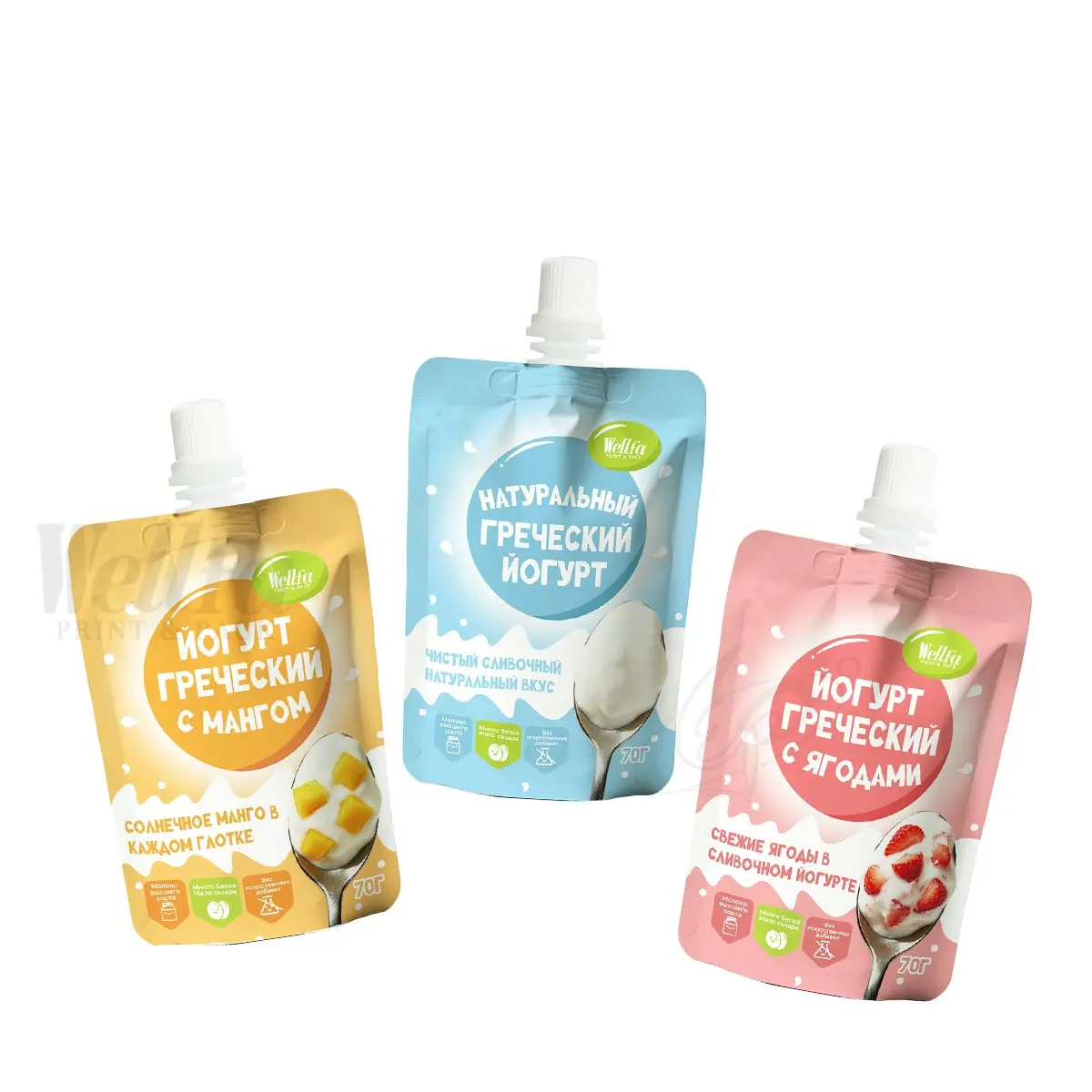 Spout Bag 70g 90g 100g 180g Yogurt Stand up Pouch